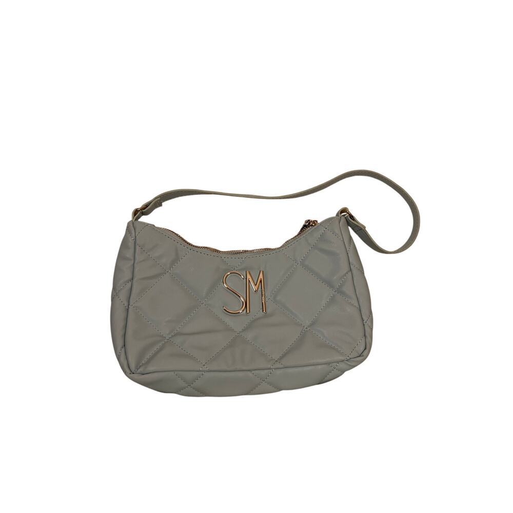 Steve Madden Baby Blue Quilted Handbag with 3 Pockets – Stylish Shoulder Purse